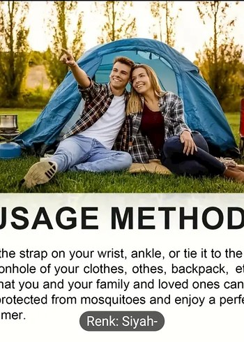 sivrisinek Kovucu Renkli Ekranlı Bileklik Siyah - Görsel 4