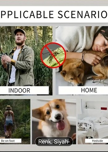 sivrisinek Kovucu Renkli Ekranlı Bileklik Siyah - Görsel 5