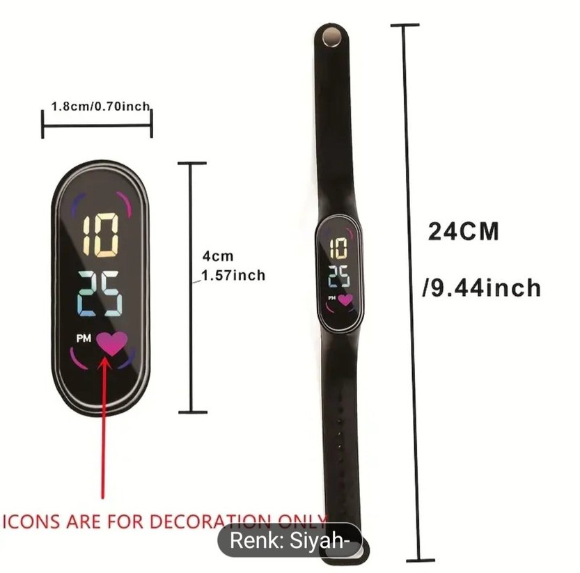 sivrisinek Kovucu Renkli Ekranlı Bileklik Siyah - Görsel 2