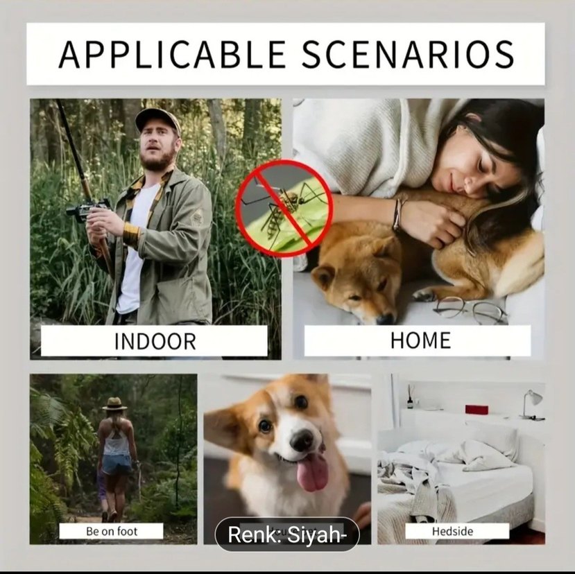 sivrisinek Kovucu Renkli Ekranlı Bileklik Siyah - Görsel 5