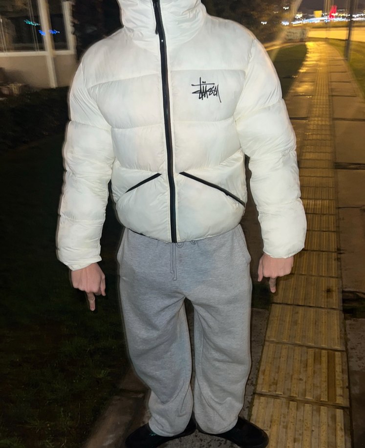 Stussy beyaz mont - Görsel 2