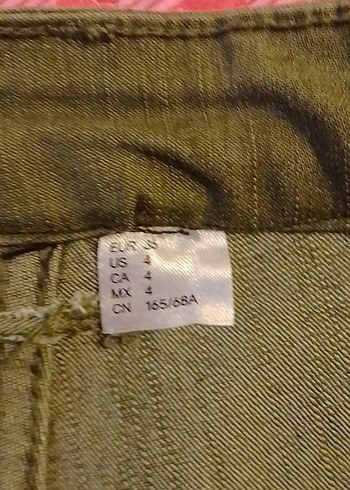 s Beden Kadın Koyu Yeşil Pilili Kumaş Pantolon