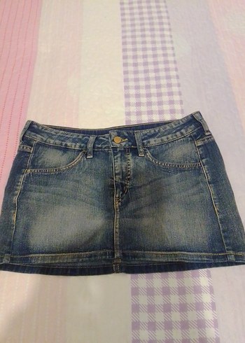 38 Beden Düğmeli Mavi Denim Kadın Jean