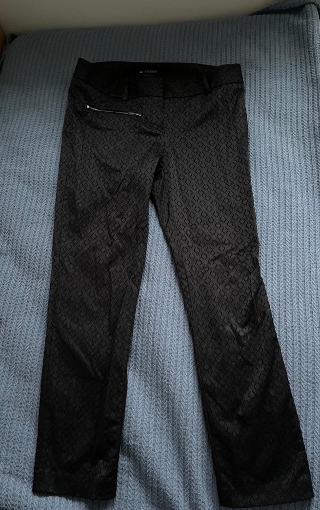 JOURNEY Siyah Kadın Kumaş Dokulu Pantolon - Görsel 2