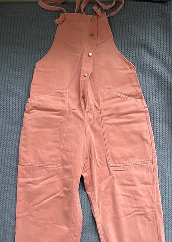 ZARA Denim Uzun Bahçıvan Tulum - Görsel 5