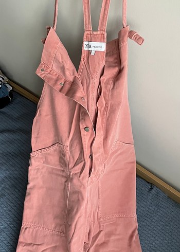 ZARA Denim Uzun Bahçıvan Tulum - Görsel 4