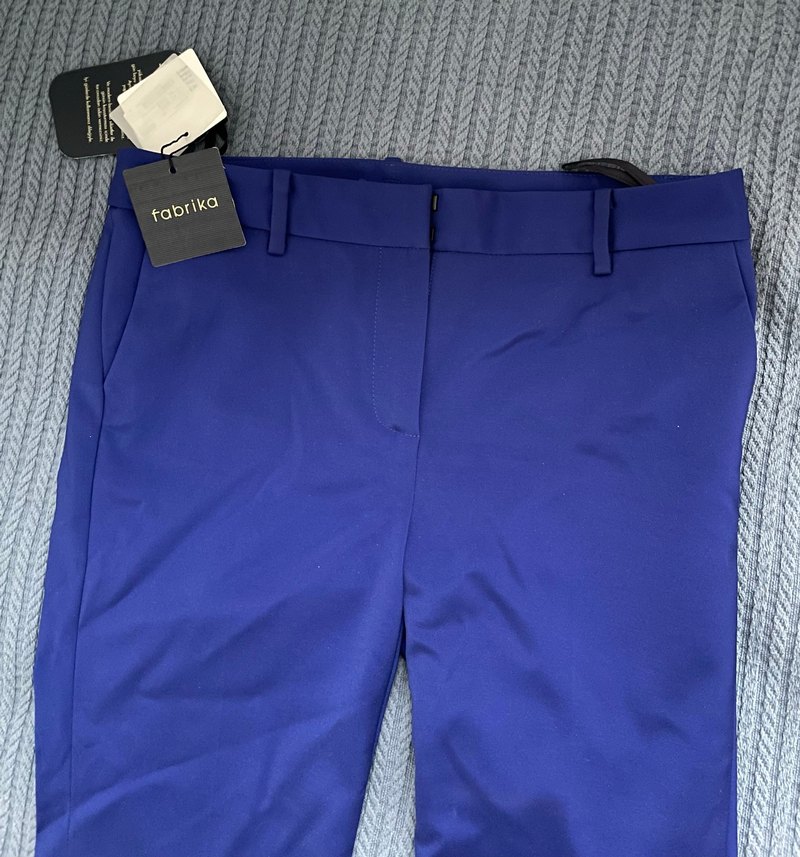 FABRİKA ETİKETLİ Saks Mavi Fermuarlı Regular Fit Kumaş Pantolon - Görsel 2