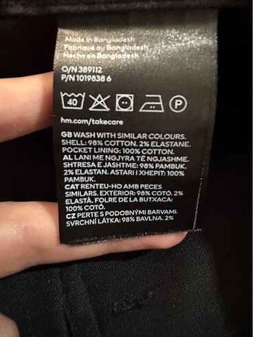 29 Beden siyah Renk H&M Siyah Pamuk 28/32 Beden Erkek Pantolon