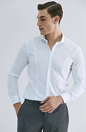 Tween Super Slim Fit Düz Beyaz Easy Care Gömlek