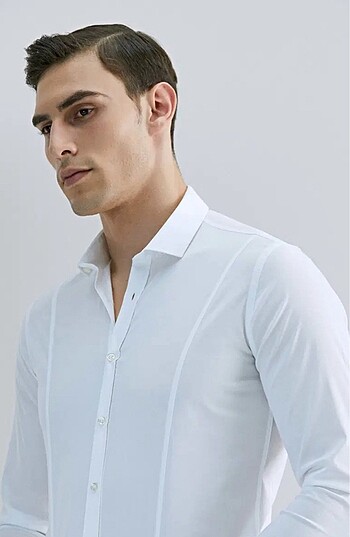 Diğer Tween Super Slim Fit Düz Beyaz Easy Care Gömlek