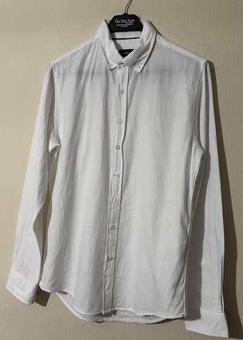 Tudors Pamuklu Beyaz M Beden Slim Fit Gömlek - Görsel 2