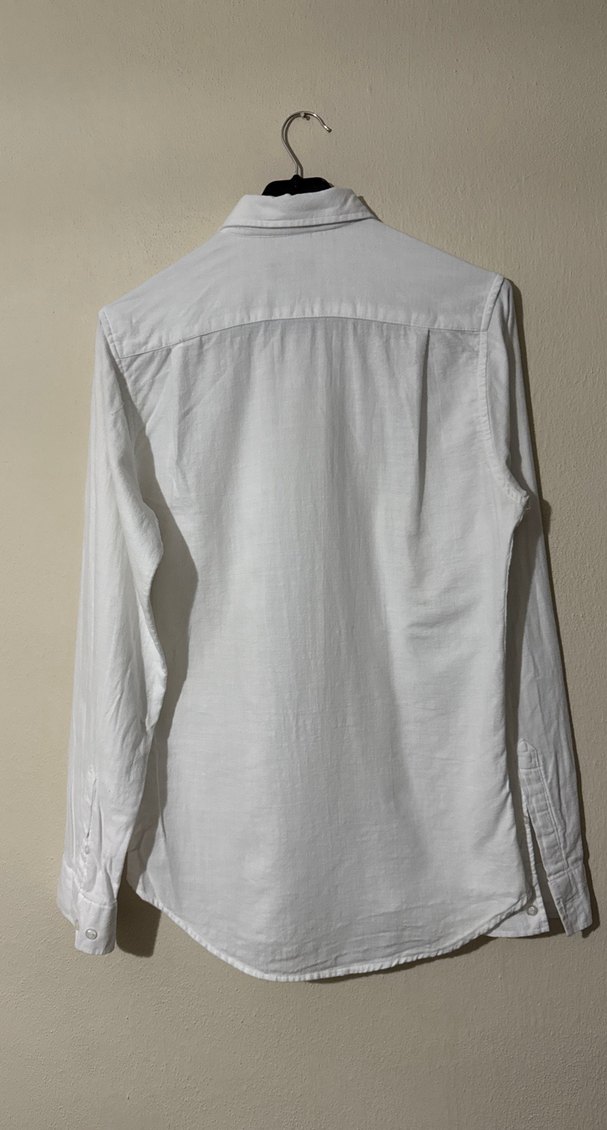 Tudors Pamuklu Beyaz M Beden Slim Fit Gömlek - Görsel 3