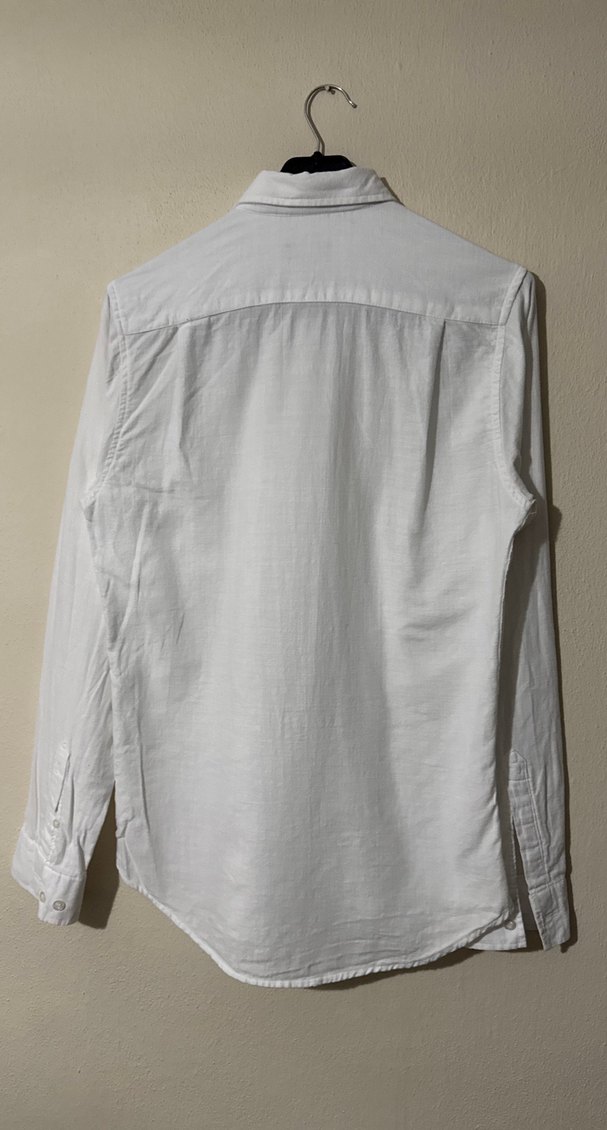 Tudors Pamuklu Beyaz M Beden Slim Fit Gömlek - Görsel 4