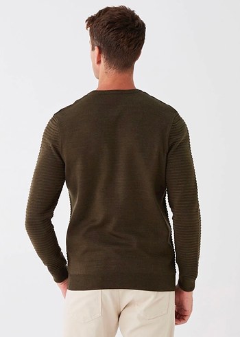 LCW Haki Erkek Kazak M Beden - Görsel 10