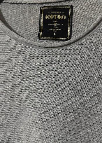 Koton Gri Erkek Uzun Kollu İnce Sweatshirt - Görsel 4