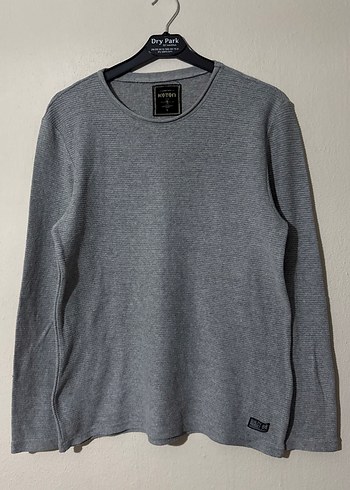 Koton Gri Erkek Uzun Kollu İnce Sweatshirt - Görsel 3