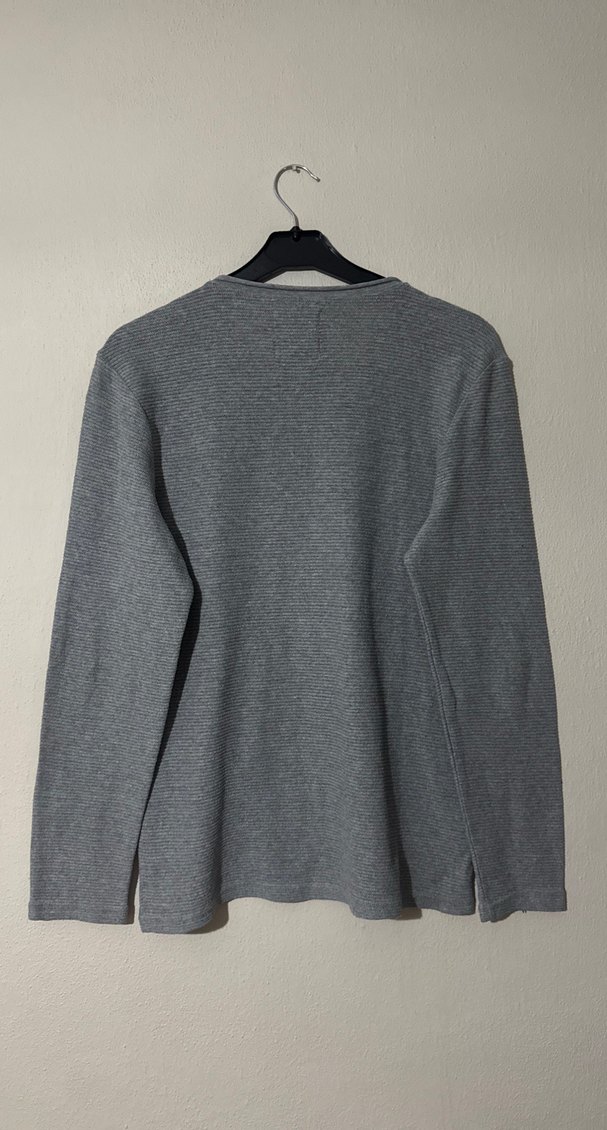 Koton Gri Erkek Uzun Kollu İnce Sweatshirt - Görsel 5