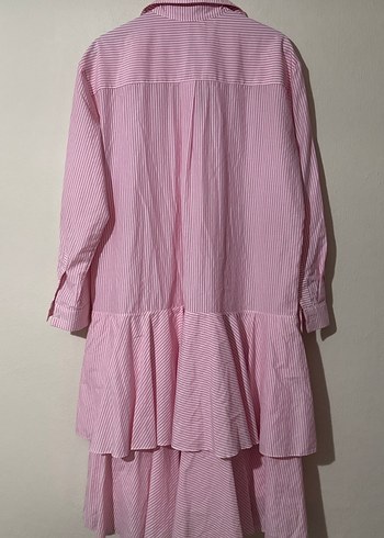 Pembe Çizgili Uzun Kollu Kadın Tunik Elbise - Görsel 4