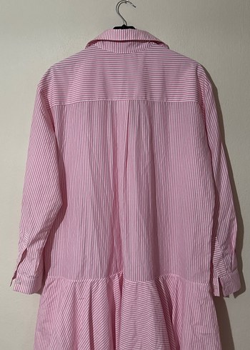 Pembe Çizgili Uzun Kollu Kadın Tunik Elbise - Görsel 5