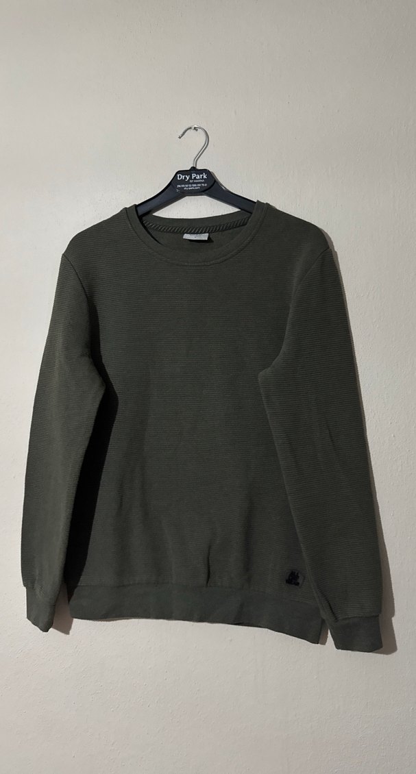 Defacto Haki Erkek Sweatshirt S Beden - Görsel 2