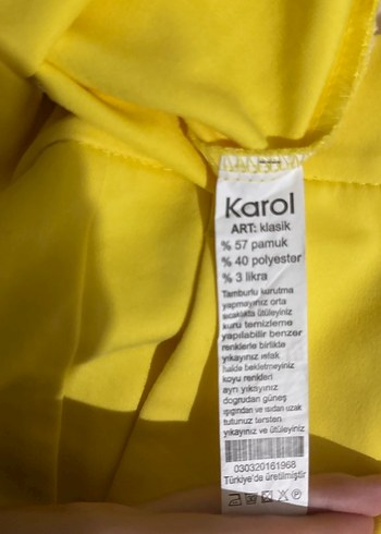Karol Basic Sarı Kadın Kumaş Pantolon XL - Görsel 7