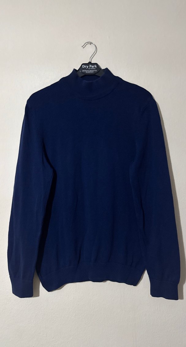 LCW Lacivert %100 Pamuk Erkek Yüksek Yaka Kazak - Görsel 3