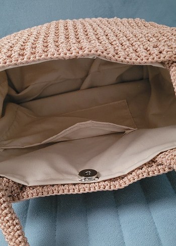 Bej Örgü Kadın Çanta - Görsel 2