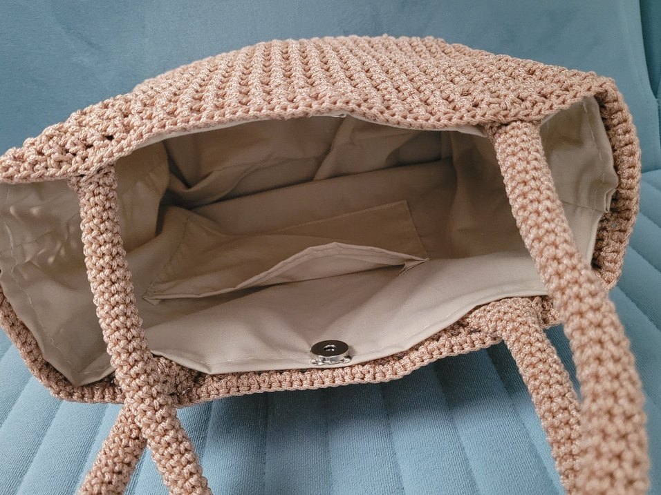 Bej Örgü Kadın Çanta - Görsel 2