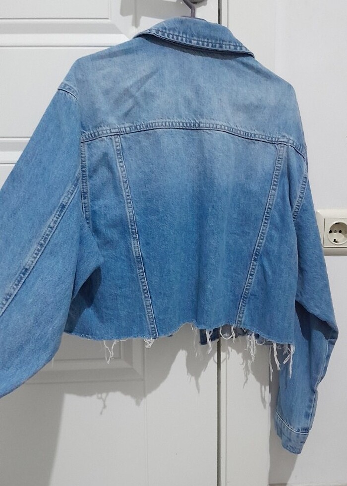 kadin crop boy kot ceket - Görsel 2