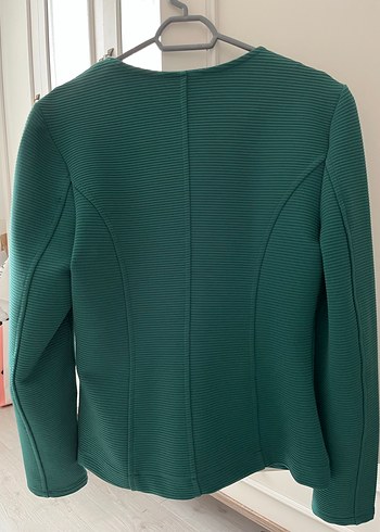 Yeşil Fermuarlı Kadın Vintage Ceket - Görsel 2