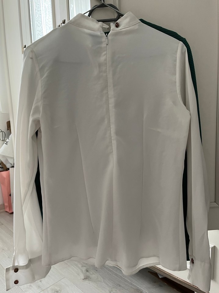 İnci Detaylı Beyaz Uzun Kollu Gömlek - Görsel 2