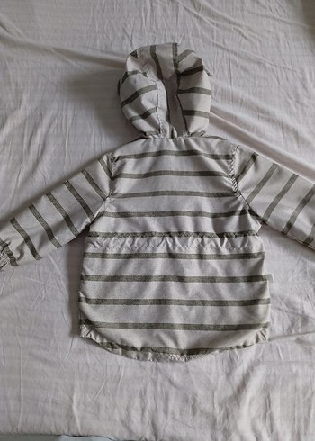 12-18 Ay Beden Kapüşonlu Erkek Çocuk Zebra Desenli mevsimlik mont yagmurluk