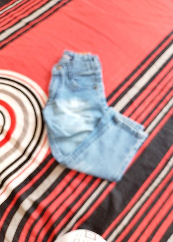 Erkek Çocuk Mavi Batik Desenli Kot Pantolon