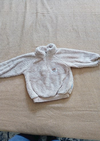 erkek Çocuk Bej Peluş Sweatshirt