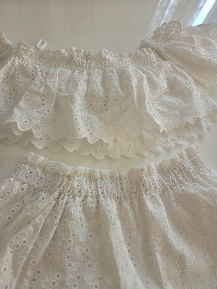 Kız Çocuk Beyaz Dantel Bohem Elbise - Görsel 2