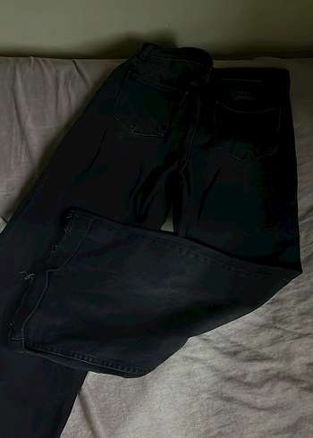 Kadın Siyah Bol Kesim Kot Pantolon - Görsel 2