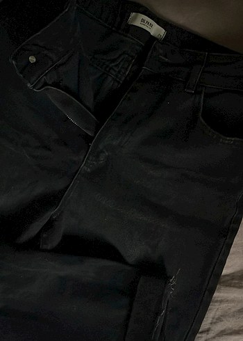 Kadın Siyah Bol Kesim Kot Pantolon - Görsel 6