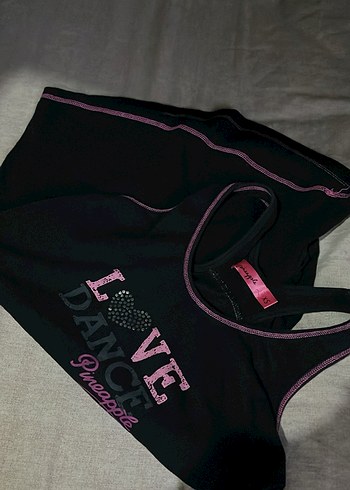 Siyah Straplez Baskılı Atlet - Görsel 3