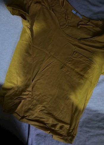 Sarı Kısa Kollu Kadın Tişört - Görsel 3