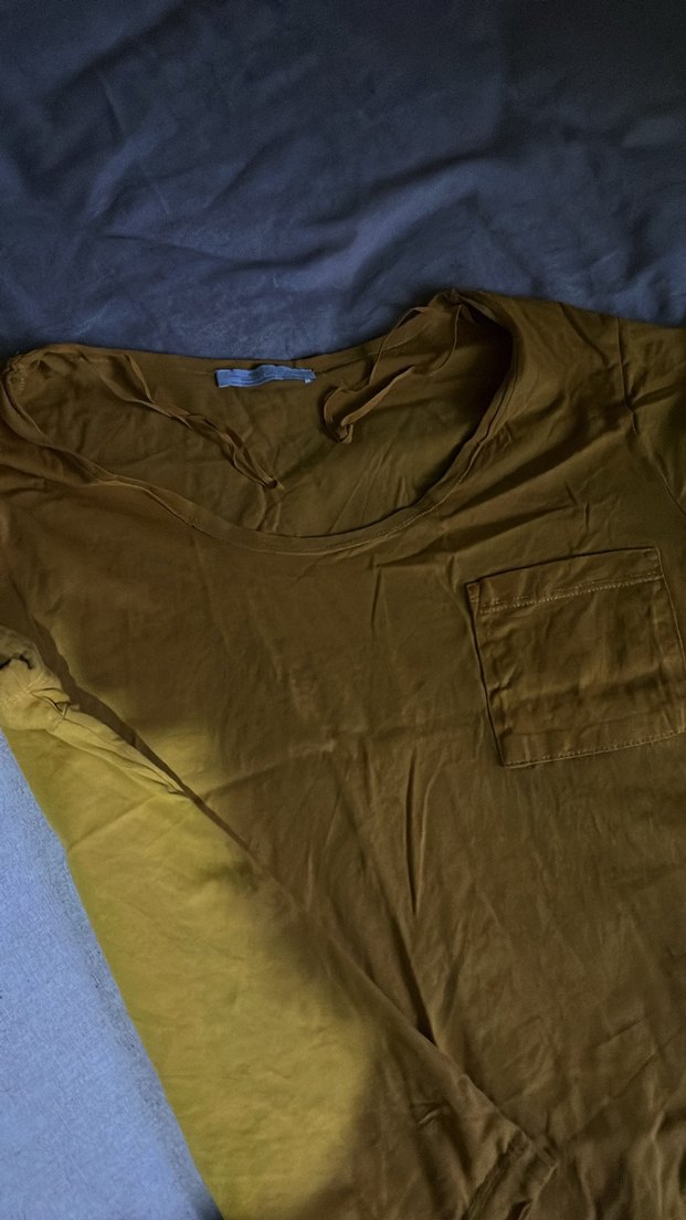 Sarı Kısa Kollu Kadın Tişört - Görsel 2