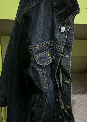 lacivert Düğmeli Kot Ceket - Görsel 8