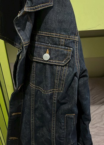 lacivert Düğmeli Kot Ceket - Görsel 7