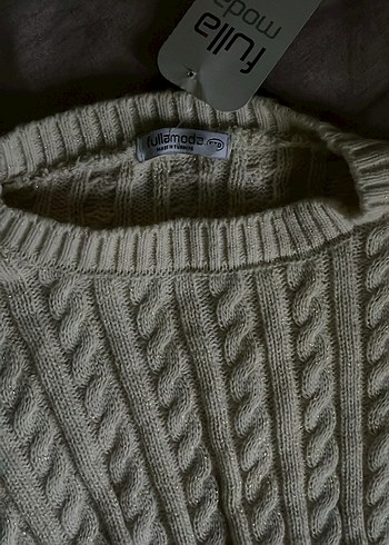 Gri Kadın Örgü Triko Kazak - Görsel 2