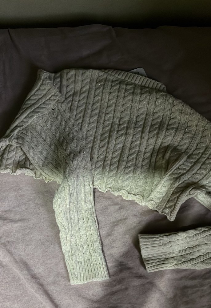 Gri Kadın Örgü Triko Kazak - Görsel 4