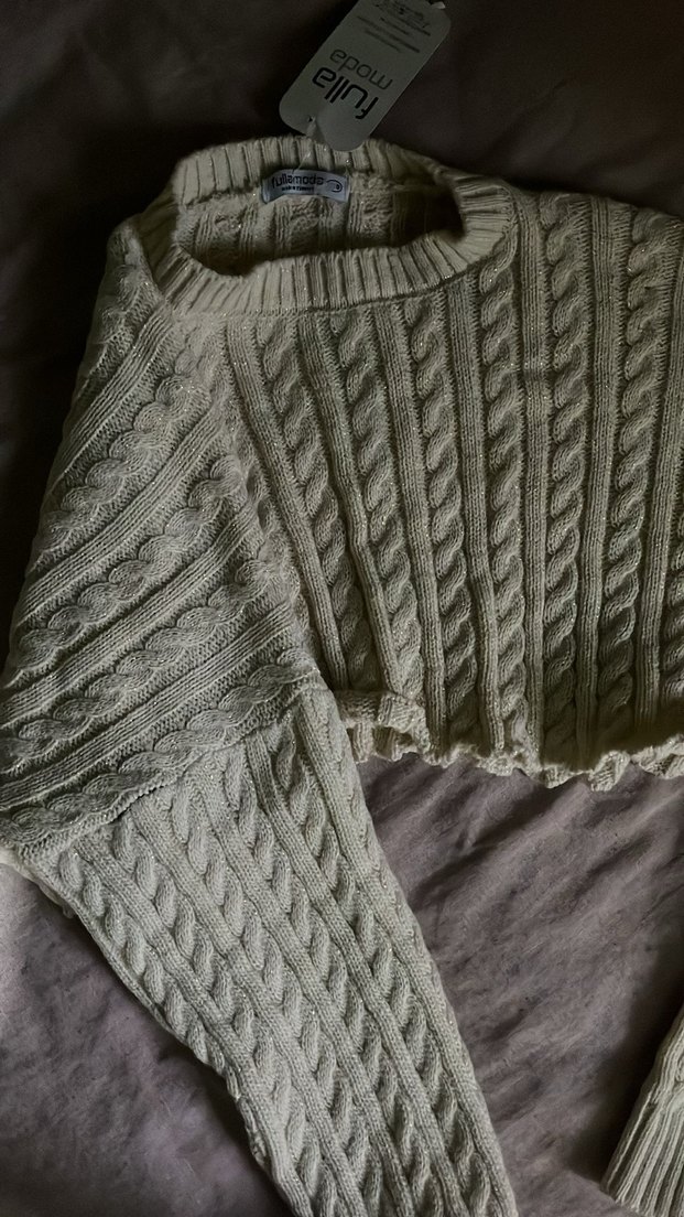 Gri Kadın Örgü Triko Kazak - Görsel 3