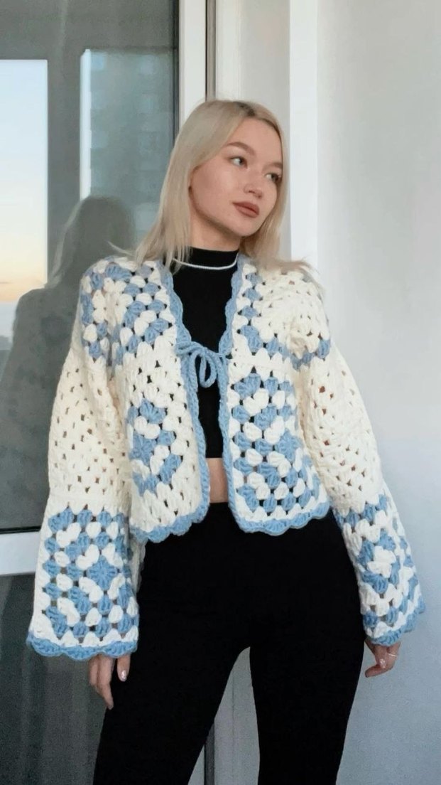 Bohem Midi Örgü Kadın Hırka - Görsel 2