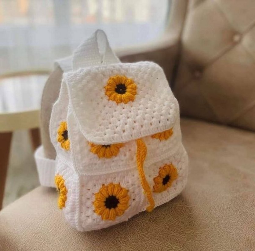 Pembe ve Mor Çiçekli Çocuk Bohem Sırt Çantası - Görsel 3