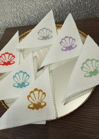 Nakışlı Çiçek Desenli 6 lı kahve sunum peçetesi - Görsel 2