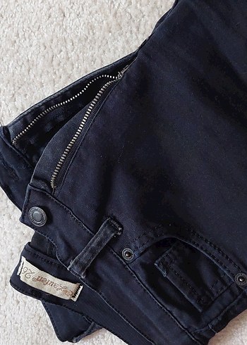 Siyah Dar Kesim Midi Denim Kadın Kot - Görsel 3