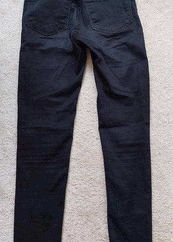 Siyah Dar Kesim Midi Denim Kadın Kot - Görsel 2